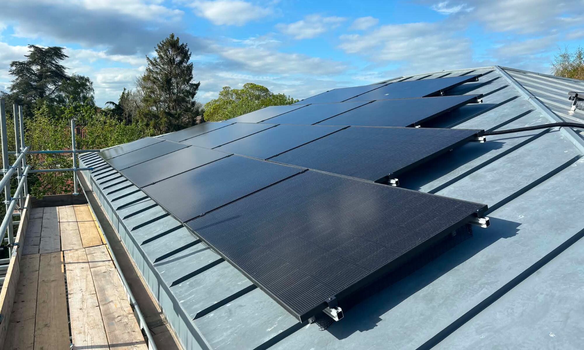 Solar panel installation on a home near Royston