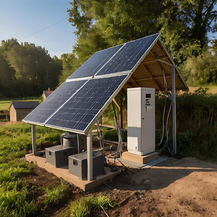 Solar Panel Setup with Battery Storage